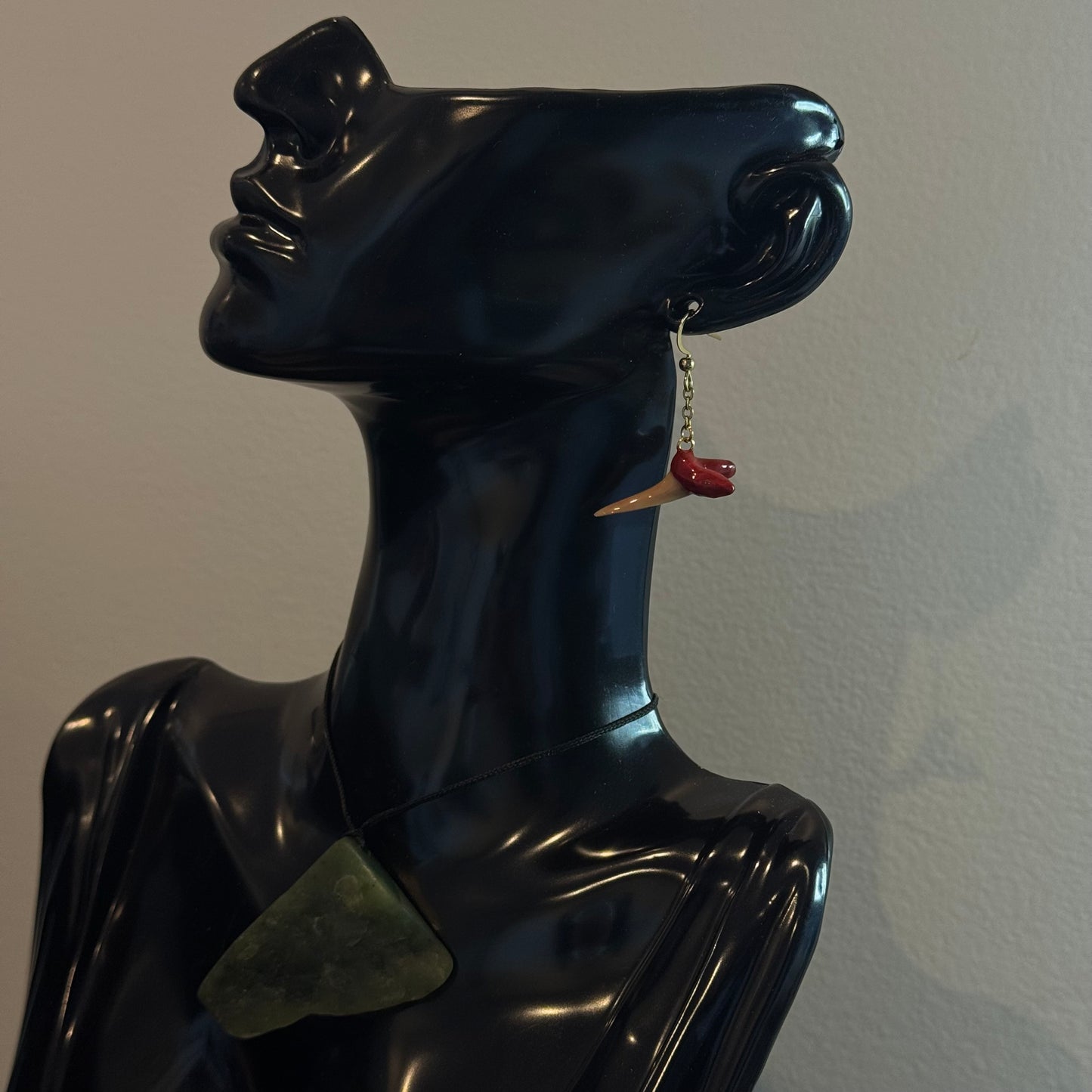 2.5cm Deep Red Mako Chain - PAIR